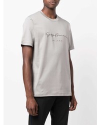 graues bedrucktes T-Shirt mit einem Rundhalsausschnitt von Giorgio Armani