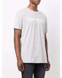 graues bedrucktes T-Shirt mit einem Rundhalsausschnitt von True Religion