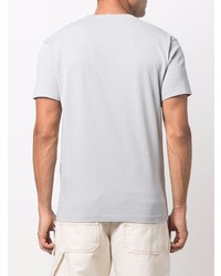 graues bedrucktes T-Shirt mit einem Rundhalsausschnitt von Stone Island