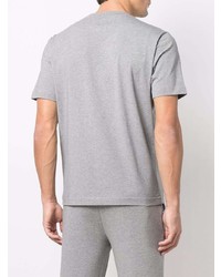 graues bedrucktes T-Shirt mit einem Rundhalsausschnitt von BOSS