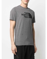 graues bedrucktes T-Shirt mit einem Rundhalsausschnitt von The North Face