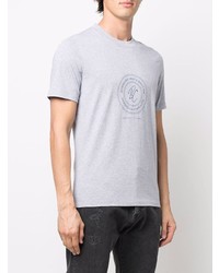 graues bedrucktes T-Shirt mit einem Rundhalsausschnitt von Brunello Cucinelli