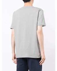 graues bedrucktes T-Shirt mit einem Rundhalsausschnitt von Ea7 Emporio Armani