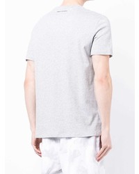 graues bedrucktes T-Shirt mit einem Rundhalsausschnitt von Armani Exchange