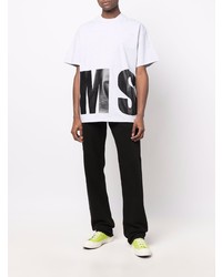 graues bedrucktes T-Shirt mit einem Rundhalsausschnitt von MSGM