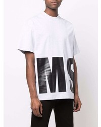 graues bedrucktes T-Shirt mit einem Rundhalsausschnitt von MSGM