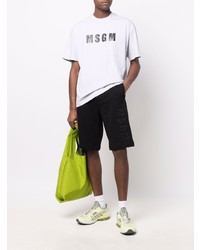 graues bedrucktes T-Shirt mit einem Rundhalsausschnitt von MSGM