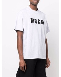 graues bedrucktes T-Shirt mit einem Rundhalsausschnitt von MSGM