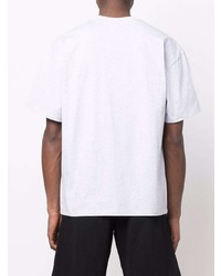 graues bedrucktes T-Shirt mit einem Rundhalsausschnitt von MSGM