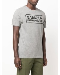 graues bedrucktes T-Shirt mit einem Rundhalsausschnitt von Barbour International