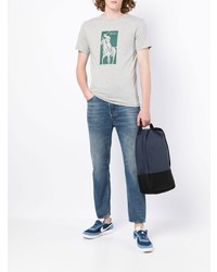 graues bedrucktes T-Shirt mit einem Rundhalsausschnitt von Polo Ralph Lauren