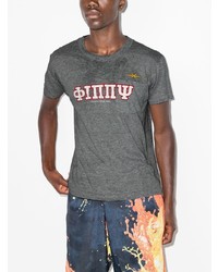 graues bedrucktes T-Shirt mit einem Rundhalsausschnitt von Phipps