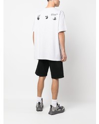 graues bedrucktes T-Shirt mit einem Rundhalsausschnitt von Off-White