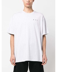 graues bedrucktes T-Shirt mit einem Rundhalsausschnitt von Off-White