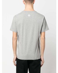 graues bedrucktes T-Shirt mit einem Rundhalsausschnitt von Stone Island