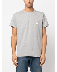 graues bedrucktes T-Shirt mit einem Rundhalsausschnitt von Isabel Marant