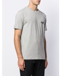 graues bedrucktes T-Shirt mit einem Rundhalsausschnitt von Geym