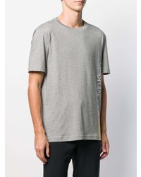 graues bedrucktes T-Shirt mit einem Rundhalsausschnitt von Calvin Klein