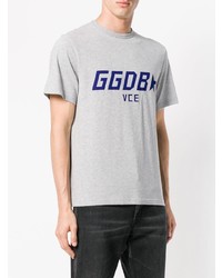 graues bedrucktes T-Shirt mit einem Rundhalsausschnitt von Golden Goose Deluxe Brand