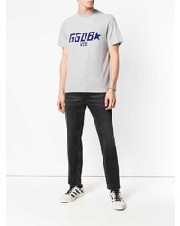 graues bedrucktes T-Shirt mit einem Rundhalsausschnitt von Golden Goose Deluxe Brand