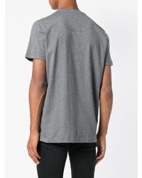graues bedrucktes T-Shirt mit einem Rundhalsausschnitt von Frankie Morello