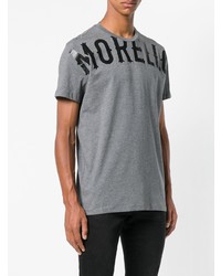 graues bedrucktes T-Shirt mit einem Rundhalsausschnitt von Frankie Morello