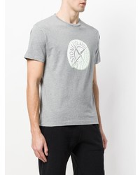 graues bedrucktes T-Shirt mit einem Rundhalsausschnitt von Stone Island