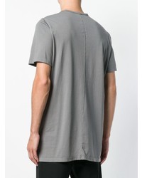 graues bedrucktes T-Shirt mit einem Rundhalsausschnitt von Rick Owens DRKSHDW