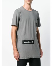 graues bedrucktes T-Shirt mit einem Rundhalsausschnitt von Rick Owens DRKSHDW