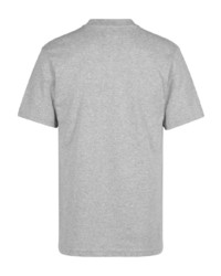 graues bedrucktes T-Shirt mit einem Rundhalsausschnitt von Supreme