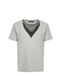 graues bedrucktes T-Shirt mit einem Rundhalsausschnitt von Loveless