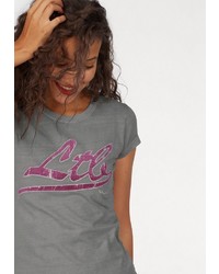 graues bedrucktes T-Shirt mit einem Rundhalsausschnitt von LTB