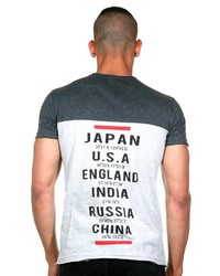 graues bedrucktes T-Shirt mit einem Rundhalsausschnitt von MADMEXT