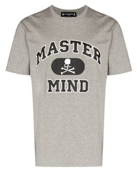 graues bedrucktes T-Shirt mit einem Rundhalsausschnitt von Mastermind Japan