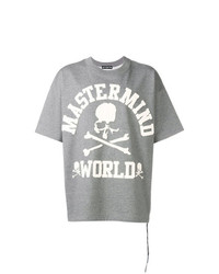 graues bedrucktes T-Shirt mit einem Rundhalsausschnitt von Mastermind Japan