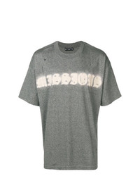 graues bedrucktes T-Shirt mit einem Rundhalsausschnitt von Mastermind World