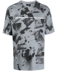 graues bedrucktes T-Shirt mit einem Rundhalsausschnitt von Mauna Kea