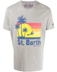 graues bedrucktes T-Shirt mit einem Rundhalsausschnitt von MC2 Saint Barth