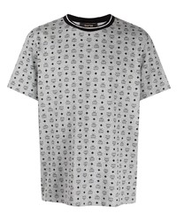 graues bedrucktes T-Shirt mit einem Rundhalsausschnitt von MCM