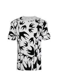 graues bedrucktes T-Shirt mit einem Rundhalsausschnitt von McQ Alexander McQueen