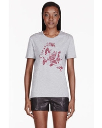 graues bedrucktes T-Shirt mit einem Rundhalsausschnitt von MCQ