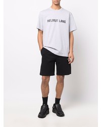 graues bedrucktes T-Shirt mit einem Rundhalsausschnitt von Helmut Lang