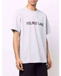 graues bedrucktes T-Shirt mit einem Rundhalsausschnitt von Helmut Lang