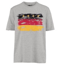 graues bedrucktes T-Shirt mit einem Rundhalsausschnitt von MEN PLUS BY HAPPY SIZE