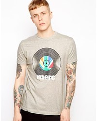 graues bedrucktes T-Shirt mit einem Rundhalsausschnitt von Merc