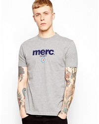 graues bedrucktes T-Shirt mit einem Rundhalsausschnitt von Merc