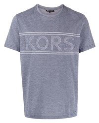 graues bedrucktes T-Shirt mit einem Rundhalsausschnitt von Michael Kors