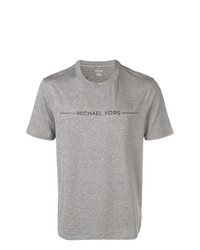 graues bedrucktes T-Shirt mit einem Rundhalsausschnitt von Michael Kors