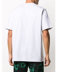 graues bedrucktes T-Shirt mit einem Rundhalsausschnitt von MSGM