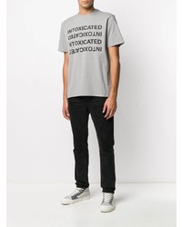 graues bedrucktes T-Shirt mit einem Rundhalsausschnitt von Intoxicated